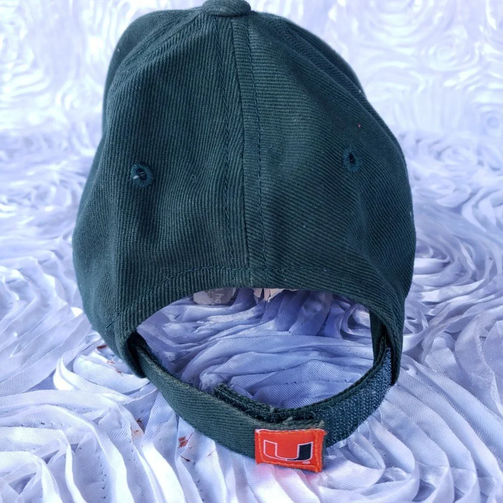 Vintage Miami Hurricanes Snapback Adjustable Youth Hat Green Embroidery Mascot
